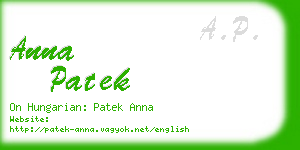 anna patek business card